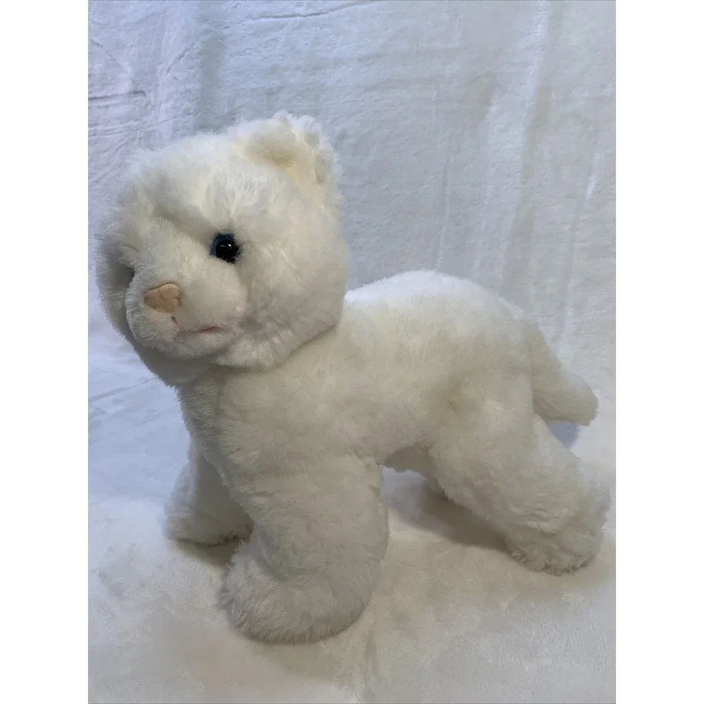 2000 Toys R Us Animal Alley White Kitty‎ CAT Plush Stuffed Kitten Blue Eyes EUC